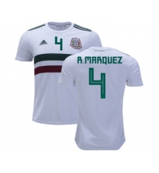 Mexico #4 R.Marquez Away Kid Soccer Country Jersey