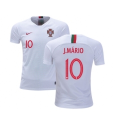 Portugal #10 J.Mario Away Kid Soccer Country Jersey