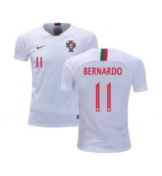 Portugal #11 Bernardo Away Kid Soccer Country Jersey