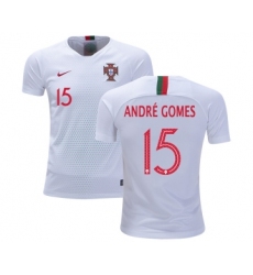 Portugal #15 Andre Gomes Away Kid Soccer Country Jersey