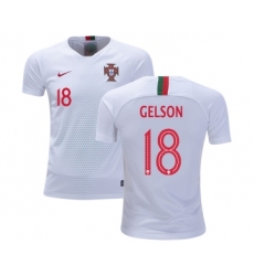 Portugal #18 Gelson Away Kid Soccer Country Jersey