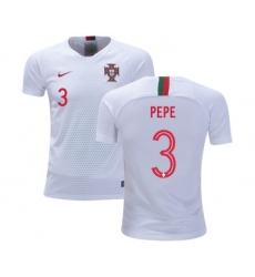 Portugal #3 Pepe Away Kid Soccer Country Jersey