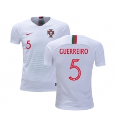 Portugal #5 Guerreiro Away Kid Soccer Country Jersey