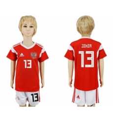 Russia #13 Jikia Home Kid Soccer Country Jersey