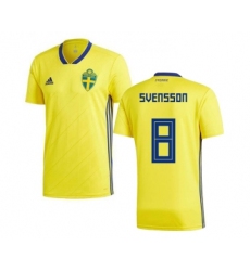 Sweden #8 Svensson Home Kid Soccer Country Jersey