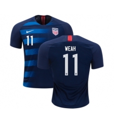 USA #11 Weah Away Kid Soccer Country Jersey