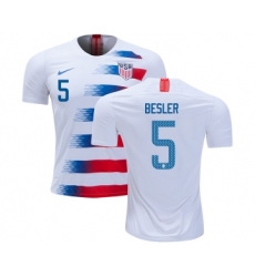 USA #5 Besler Home Kid Soccer Country Jersey