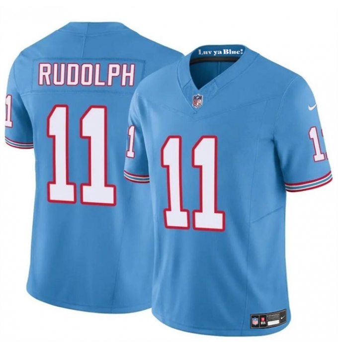 Men's Tennessee Titans #11 Mason Rudolph Blue 2024 F.U.S.E. Throwback Vapor Limited Football Stitched Jersey