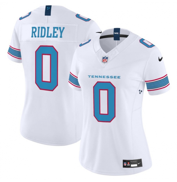 Women's Tennessee Titans #0 Calvin Ridley White 2026 F.U.S.E. Vapor Limited Stitched Football Jersey(Run Small)