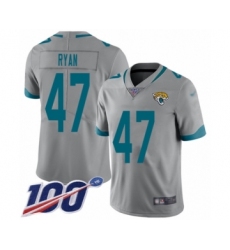 Men's Jacksonville Jaguars #47 Jake Ryan Silver Inverted Legend Limited 100th Season Football Jersey