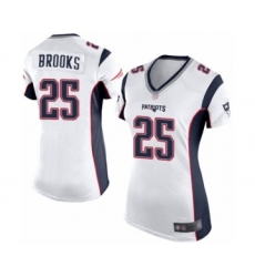 Women's New England Patriots #25 Terrence Brooks Game White Football Jersey