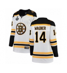 Women's Boston Bruins #14 Chris Wagner Authentic White Away Fanatics Branded Breakaway 2019 Stanley Cup Final Bound Hockey Jersey