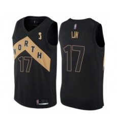 Women's Toronto Raptors #17 Jeremy Lin Swingman Black 2019 Basketball Finals Champions Jersey - City Edition