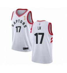 Women's Toronto Raptors #17 Jeremy Lin Swingman White 2019 Basketball Finals Champions Jersey - Association Edition