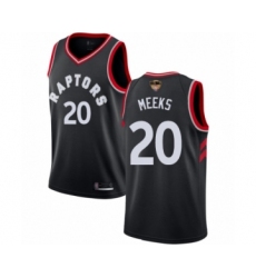 Men's Toronto Raptors #20 Jodie Meeks Authentic Black 2019 Basketball Finals Bound Jersey Statement Edition