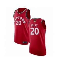 Men's Toronto Raptors #20 Jodie Meeks Authentic Red 2019 Basketball Finals Bound Jersey - Icon Edition