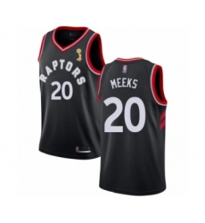 Men's Toronto Raptors #20 Jodie Meeks Swingman Black 2019 Basketball Finals Champions Jersey Statement Edition