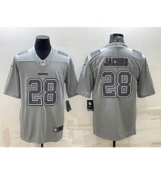 Men's Las Vegas Raiders #28 Josh Jacobs Grey Atmosphere Fashion Stitched Jersey