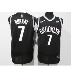 Men's Brooklyn Nets #7 Kevin Durant Black 75th Anniversary Diamond Stitched Jersey