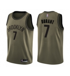 Youth Brooklyn Nets #7 Kevin Durant Swingman Green Salute to Service Basketball Jersey