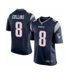 Men's New England Patriots #8 Jamie Collins Game Navy Blue Team Color Football Jersey