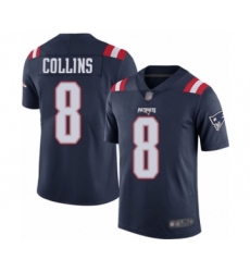 Men's New England Patriots #8 Jamie Collins Limited Navy Blue Rush Vapor Untouchable Football Jersey
