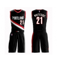 Men's Portland Trail Blazers #21 Hassan Whiteside Swingman Black Basketball Suit Jersey - Icon Edition