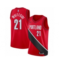 Men's Portland Trail Blazers #21 Hassan Whiteside Swingman Red Finished Basketball Jersey - Statement Editio