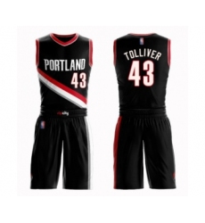 Men's Portland Trail Blazers #43 Anthony Tolliver Swingman Black Basketball Suit Jersey - Icon Edition