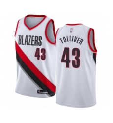 Men's Portland Trail Blazers #43 Anthony Tolliver Swingman White Basketball Jersey - Association Edition