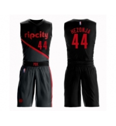 Men's Portland Trail Blazers #44 Mario Hezonja Swingman Black Basketball Suit Jersey - City Edition
