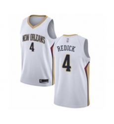 Men's New Orleans Pelicans #4 JJ Redick Authentic White Basketball Jersey - Association Edition