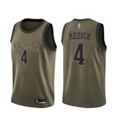 Men's New Orleans Pelicans #4 JJ Redick Swingman Green Salute to Service Basketball Jersey
