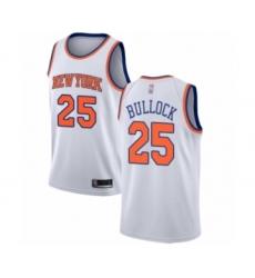 Men's New York Knicks #25 Reggie Bullock Authentic White Basketball Jersey - Association Edition