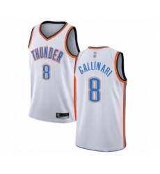 Men's Oklahoma City Thunder #8 Danilo Gallinari Authentic White Basketball Jersey - Association Edition