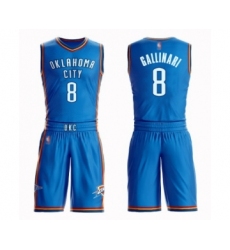 Men's Oklahoma City Thunder #8 Danilo Gallinari Swingman Royal Blue Basketball Suit Jersey - Icon Edition