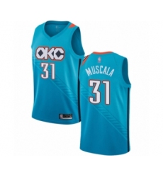 Men's Oklahoma City Thunder #31 Mike Muscala Authentic Turquoise Basketball Jersey - City Edition
