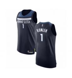 Men's Minnesota Timberwolves #1 Noah Vonleh Authentic Navy Blue Basketball Jersey - Icon Edition