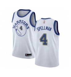 Men's Golden State Warriors #4 Omari Spellman Authentic White Hardwood Classics Basketball Jersey