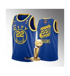 Mens Golden State Warriors #22 Andrew Wiggins Royal 2022 NBA Finals Champions Stitched Jersey