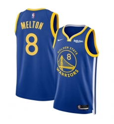 Men's Golden State Warriors #8 De’Anthony Melton Blue Icon Edition Stitched Basketball Jersey