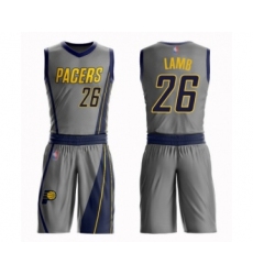 Men's Indiana Pacers #26 Jeremy Lamb Swingman Gray Basketball Suit Jersey - City Edition