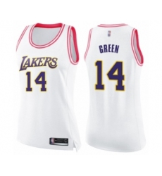 Women's Los Angeles Lakers #14 Danny Green Swingman White Pink Fashion Basketball Jersey