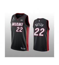 Men's Miami Heat #22 Jimmy Butler Black With NO.6 Stitched Jersey
