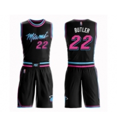 Men's Miami Heat #22 Jimmy Butler Swingman Black Basketball Suit Jersey - City Edition