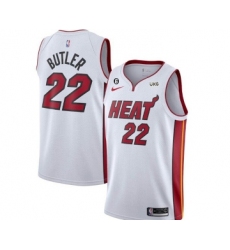 Men's Miami Heat #22 Jimmy Butler White With NO.6 Stitched Jersey