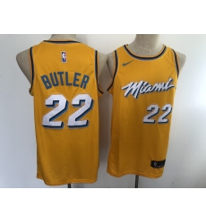 Men's Nike Miami Heat #22 Jimmy Butler Yellow City Swingman Basketball Jersey