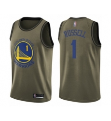 Men's Golden State Warriors #1 D'Angelo Russell Swingman Green Salute to Service Basketball Jersey