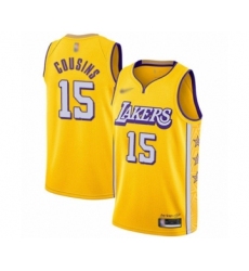 Women's Los Angeles Lakers #15 DeMarcus Cousins Swingman Gold Basketball Jersey - 2019 20 City Edition