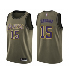 Youth Los Angeles Lakers #15 DeMarcus Cousins Swingman Green Salute to Service Basketball Jersey